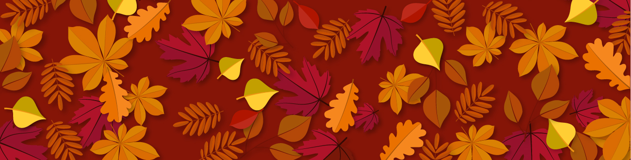 Falling leaves at dusk or sunset