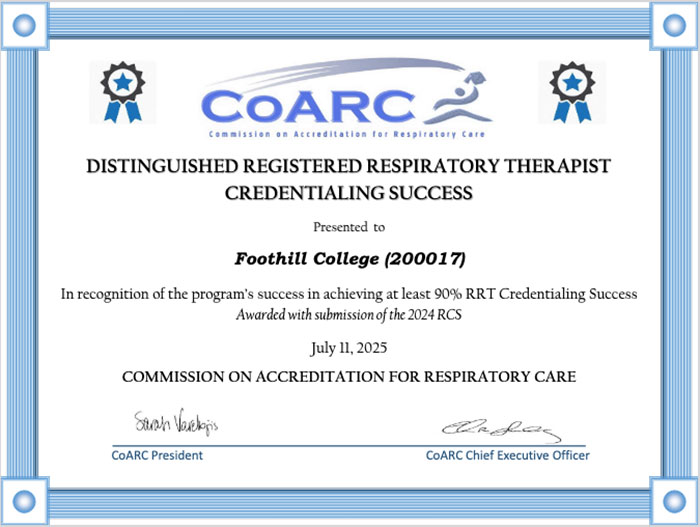 CoARC Distinguished Respiratory Therapist Credentialing Success