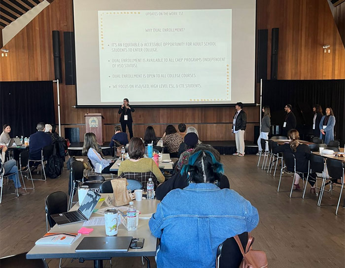 group meeting in Dining Hall