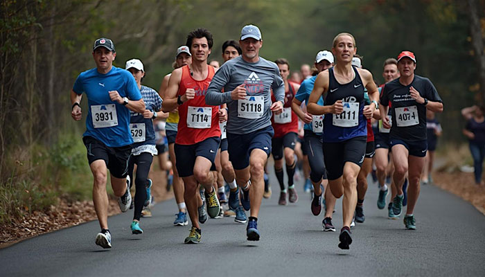Large group of runner
